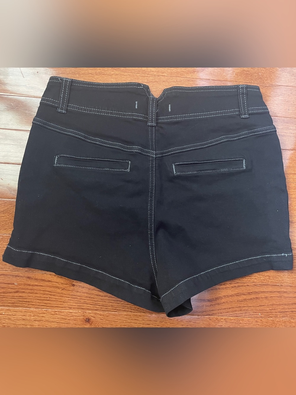 Free People Black High-Rise Button-Front Shorts - Picture 2 of 3